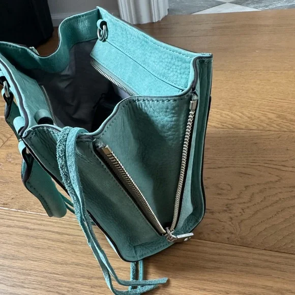 Rebecca Minkoff Side Zip Mini Reagan Tote Cross Body - Teal - NWOT - Picture 6 of 15